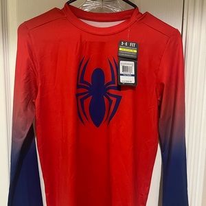 Boys Under Armour Spider-Man Compression Shirt Size YXL